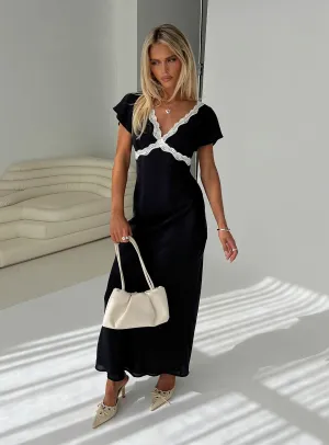 Barbarita Lace Maxi Dress Black Timeless Fit Fashionable Style