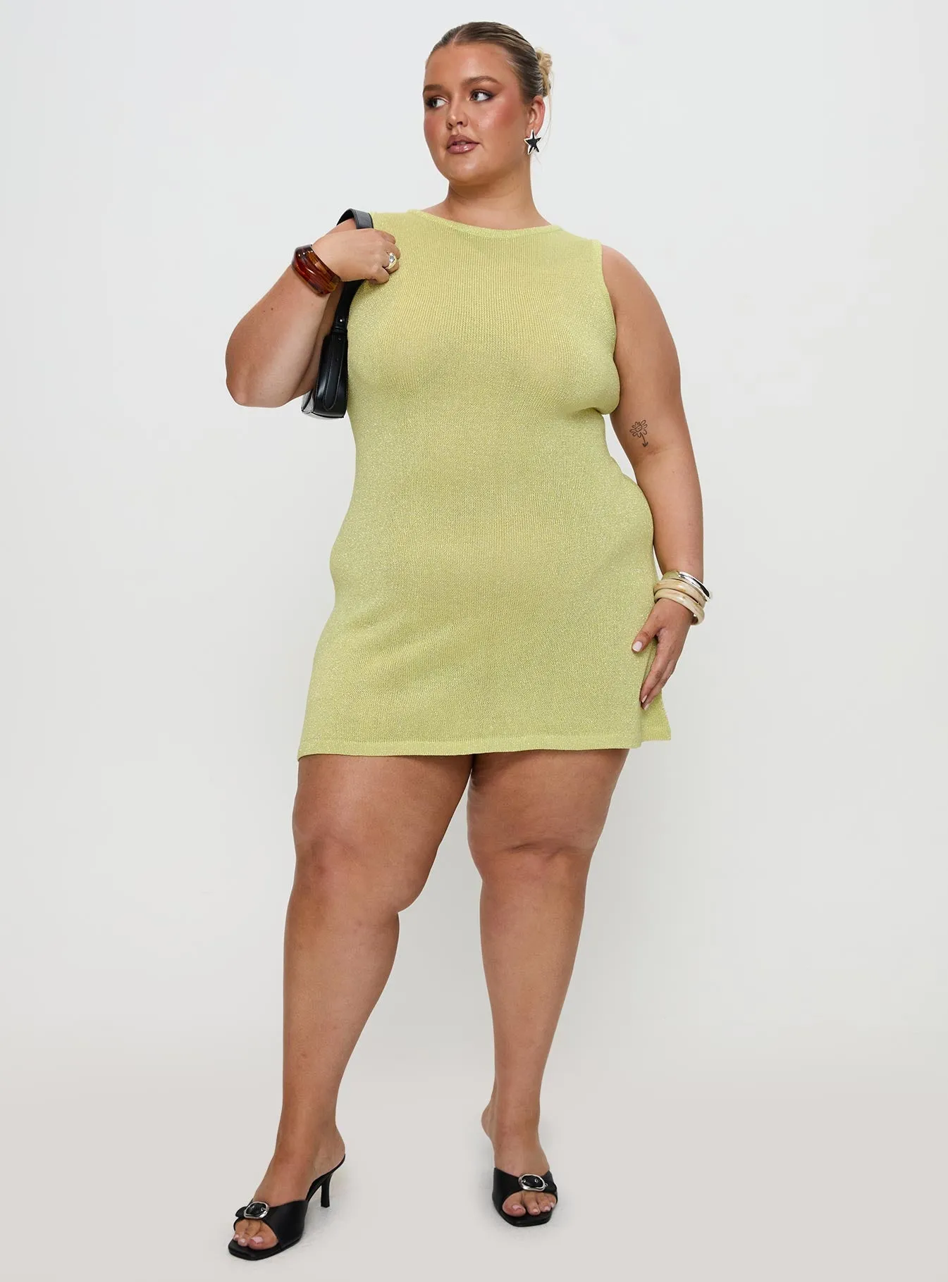 Oceana Mini Dress Green Curve Versatile dress for layering