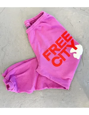 Breathable Comfort Design Travel-Ready Unisex Flow Sweatpant, Pink Bird