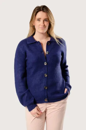 Button Front Collared Cardigan Soft Stretch MoistureWicking Texture
