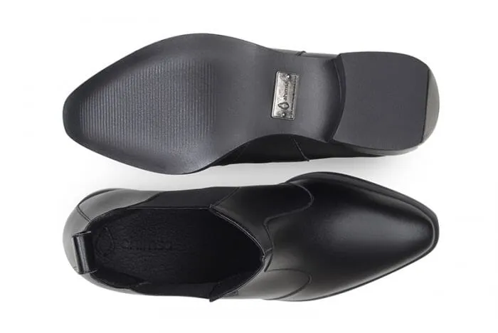 'Francesca' women's pull-on bootie by Ahimsa - black Thermoplastic Urethane Outsole
