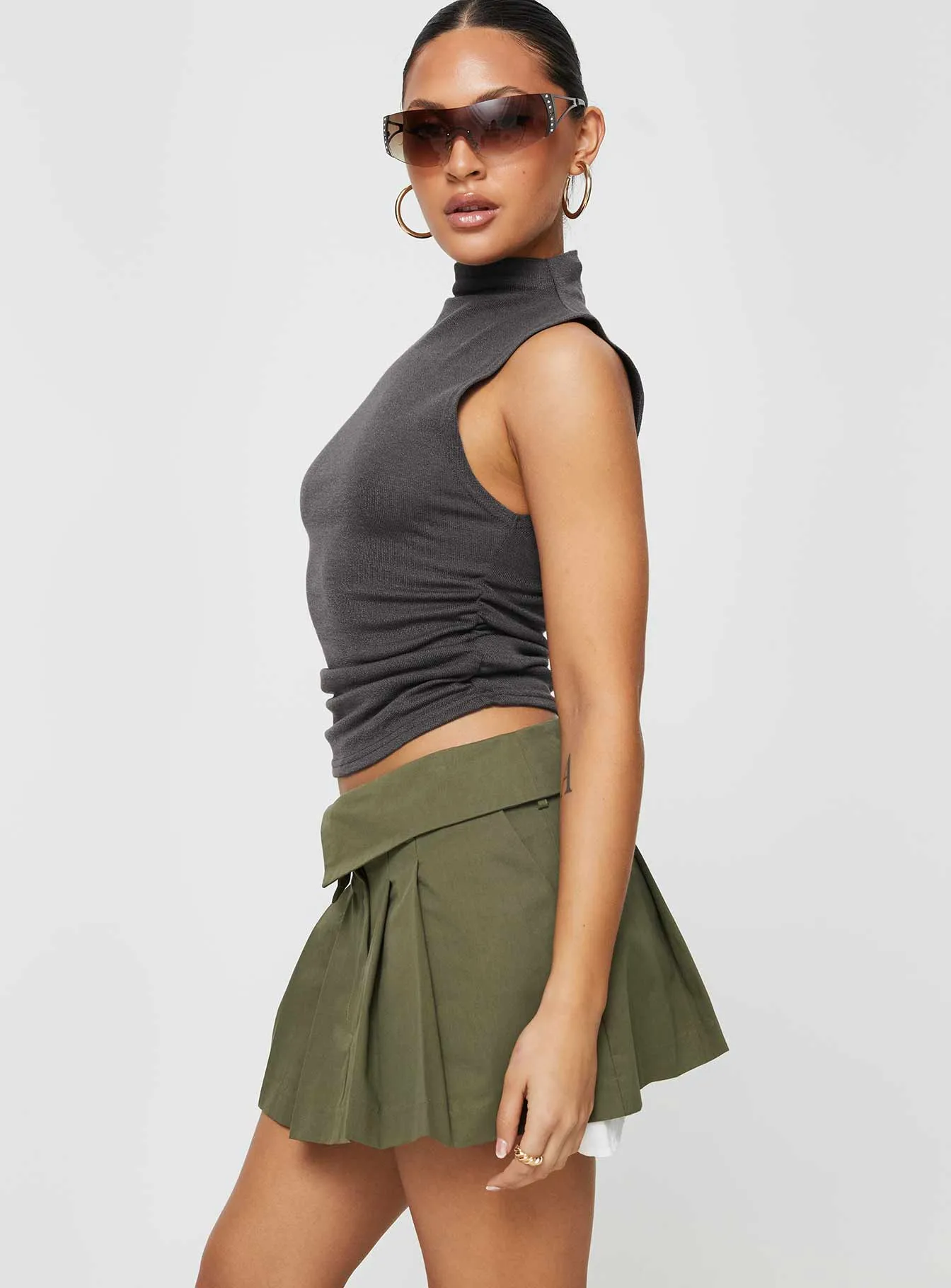 Everyday Favorite Utility Mini Skirt Green