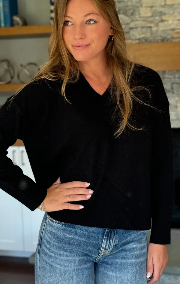 V Neck Cashmere Pullover Sweater Knit