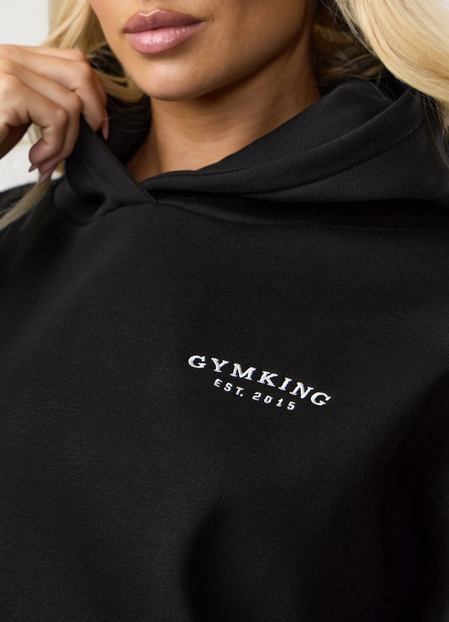 Fresh Sporty Smart Fashion Gym King Compose Fleece Oversized Hood - Black