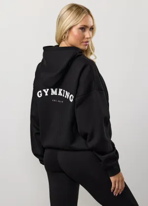 Graphic Design Gym King Compose Fleece Oversized Hood - Black