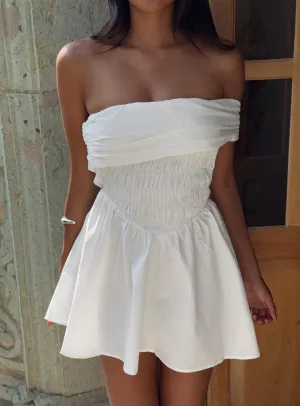 Fruitful Off Shoulder Mini Dress White Soft Structure