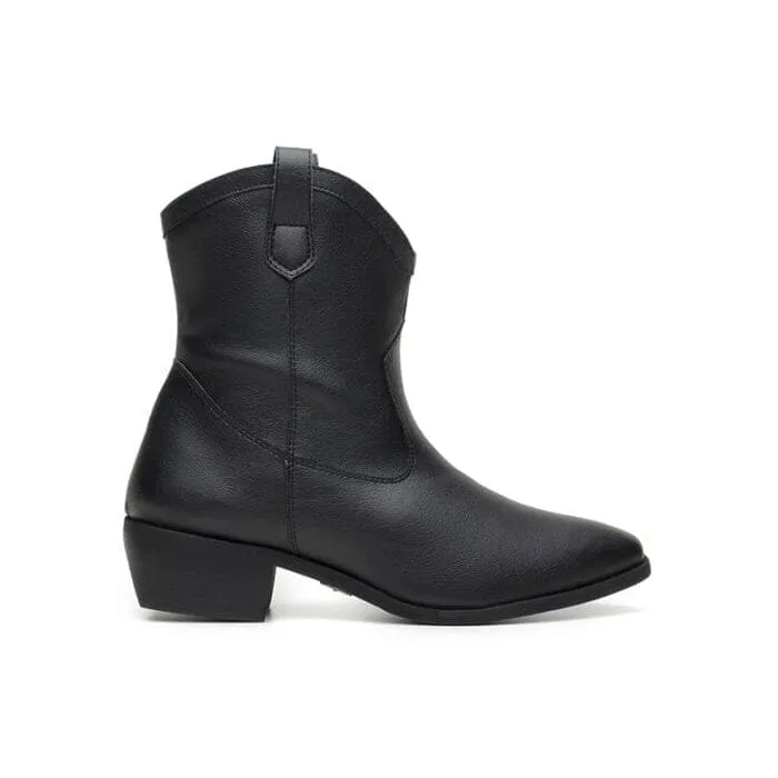 'Valentina' women's western boot by Ahimsa - black Quiet Chic