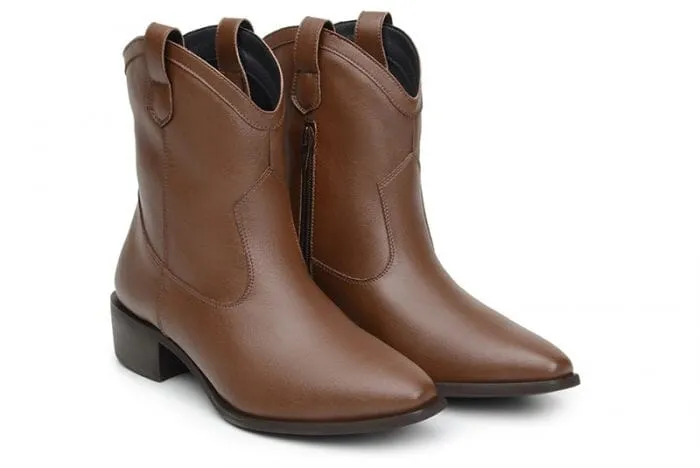 'Valentina' women's western boot by Ahimsa - cognac Minimalist Impact Resistant