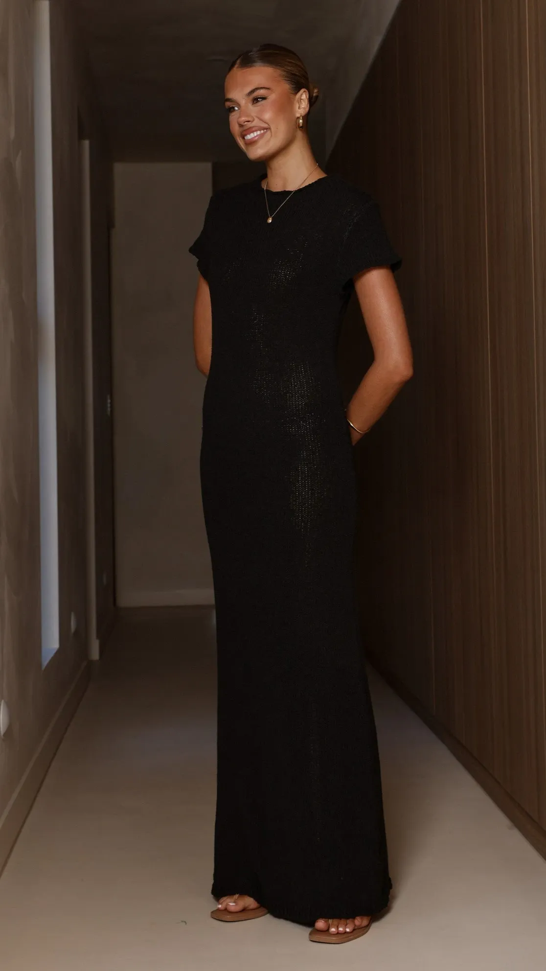 Valise Maxi Dress - Black Subtle Detail