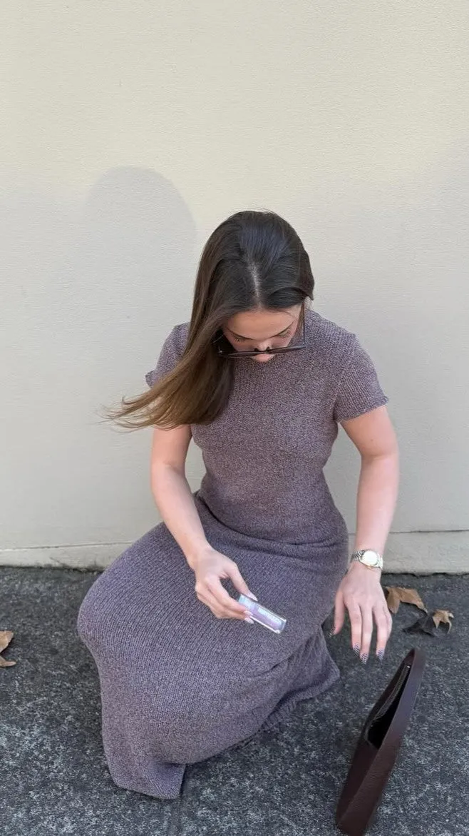 Valise Maxi Dress - Brown Marle Timeless Basic Seam Free Edges