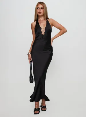 Vasilisa Halter Neck Maxi Dress Black Autumn-Season