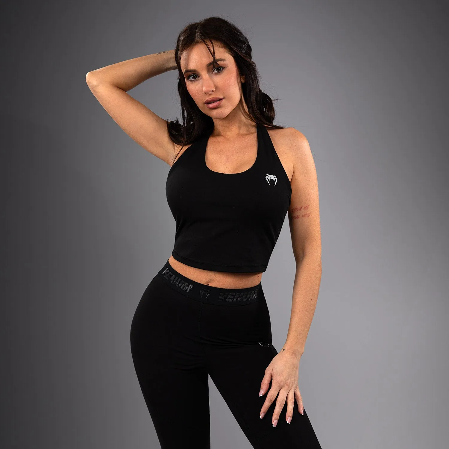 Venum Elevate Women Long Sports Bra - Black Body-Conforming Fit Lightweight Performance Material