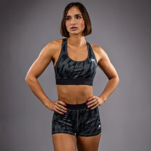 Venum Graffiti Women??s Sports Bra - Urban Charcoal Wide Elastic Band