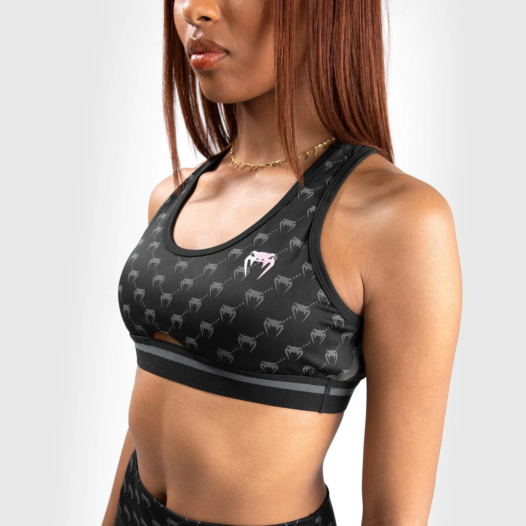 Adjustable Design Wear alone Venum Monogram Sports Bra - Black/Pink Gold