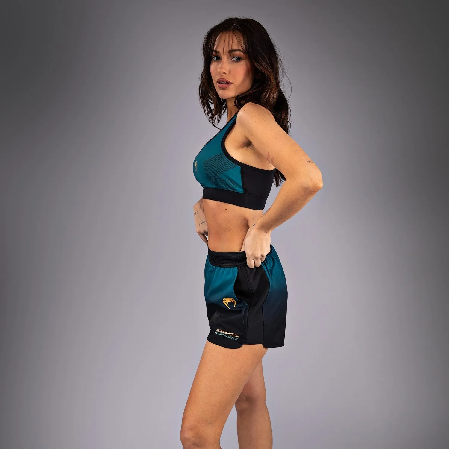 Decorative stitching Stretchy Material Venum Tactical XT Sports bra - Black/Forest Green