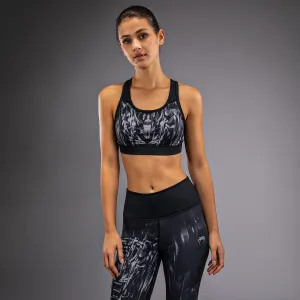 Soft Lace Secure Material Venum Tiger Women's Sports Bra - Black/Silver