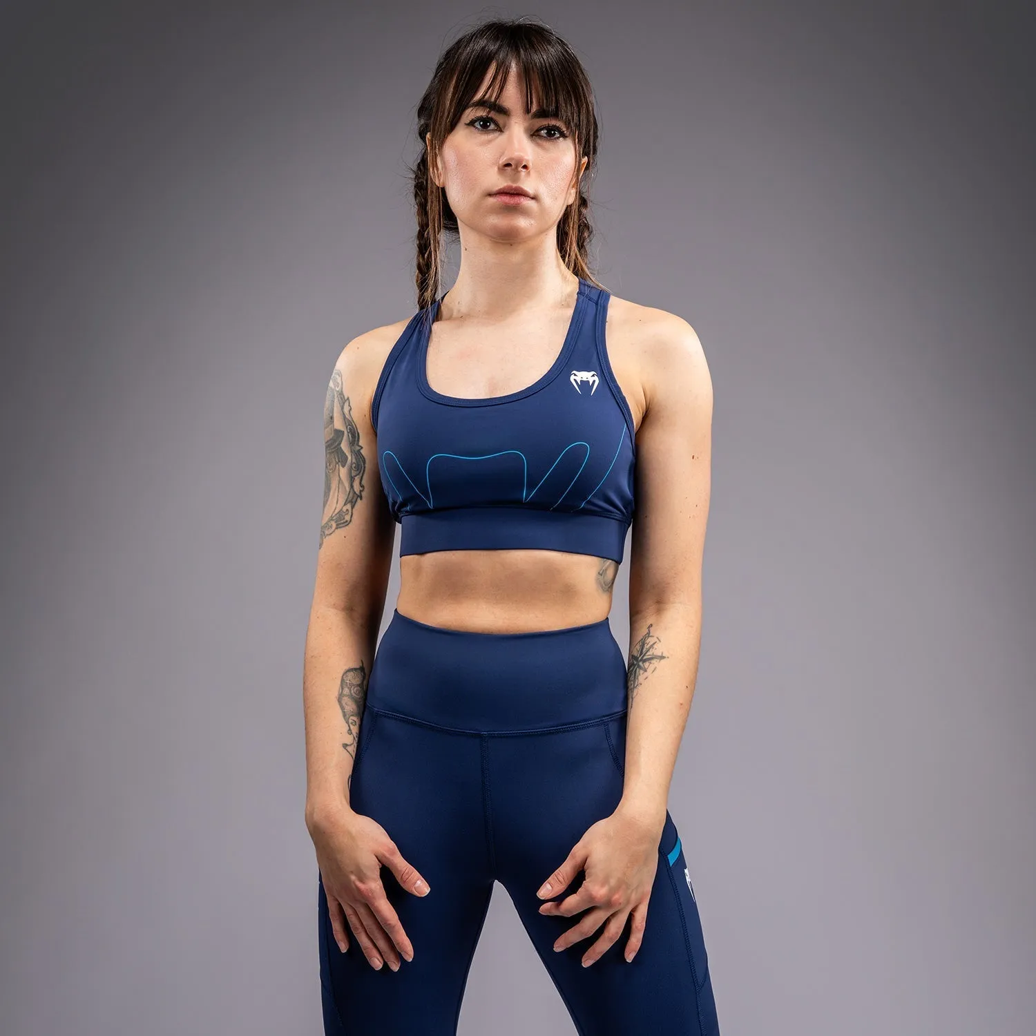 Venum x Top Rank Original Women's Sports Bra - Navy Blue Fitness club attendees