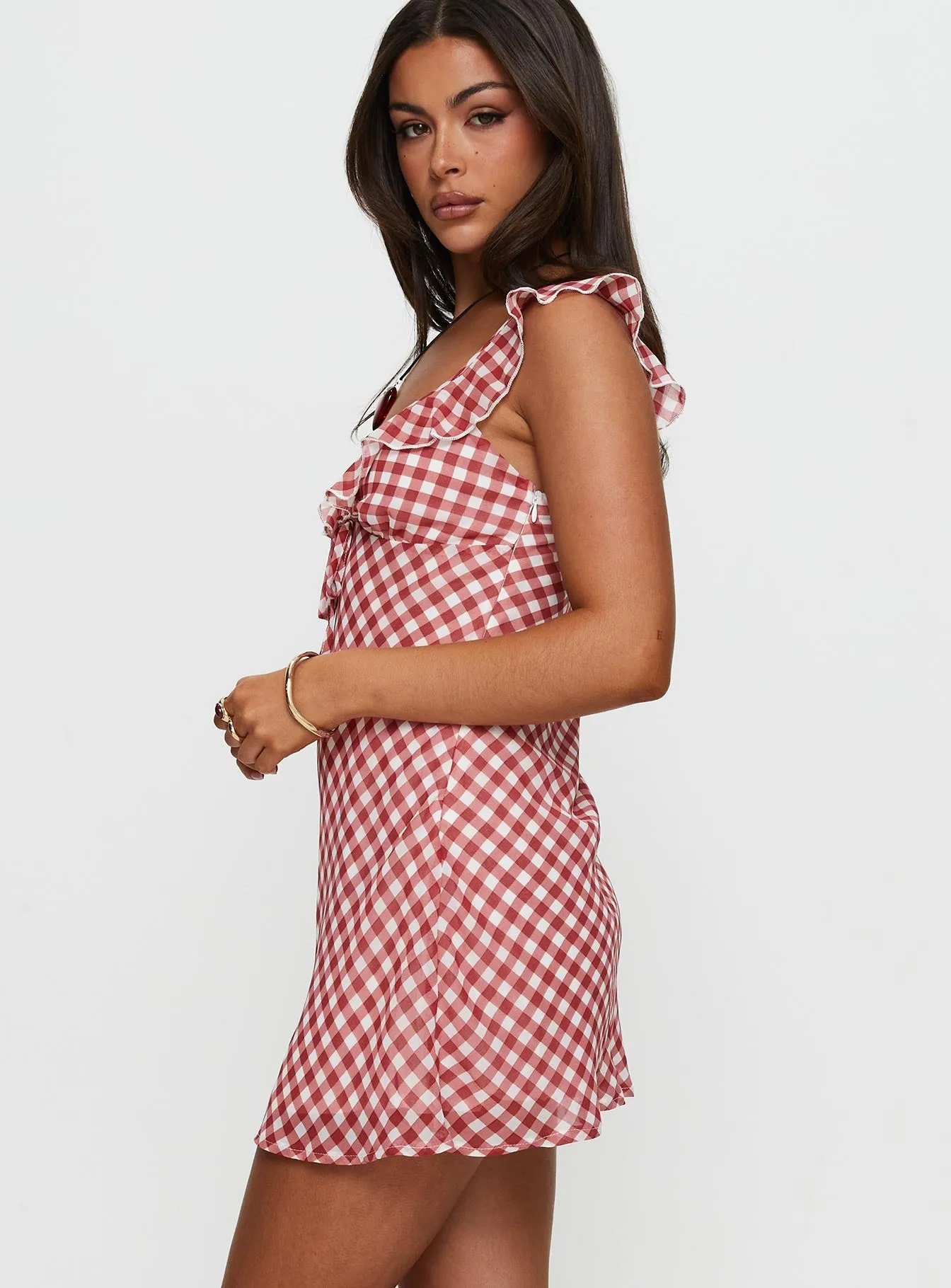 Move Free City Friendly Marseilla Mini Dress Red Check