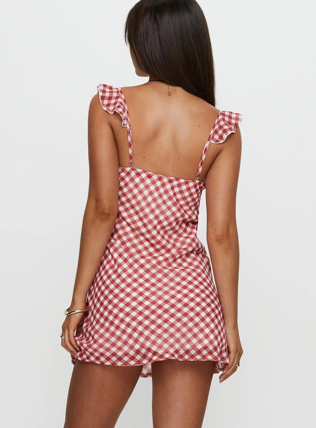 Marseilla Mini Dress Red Check Mid Season DeepPocketStyle
