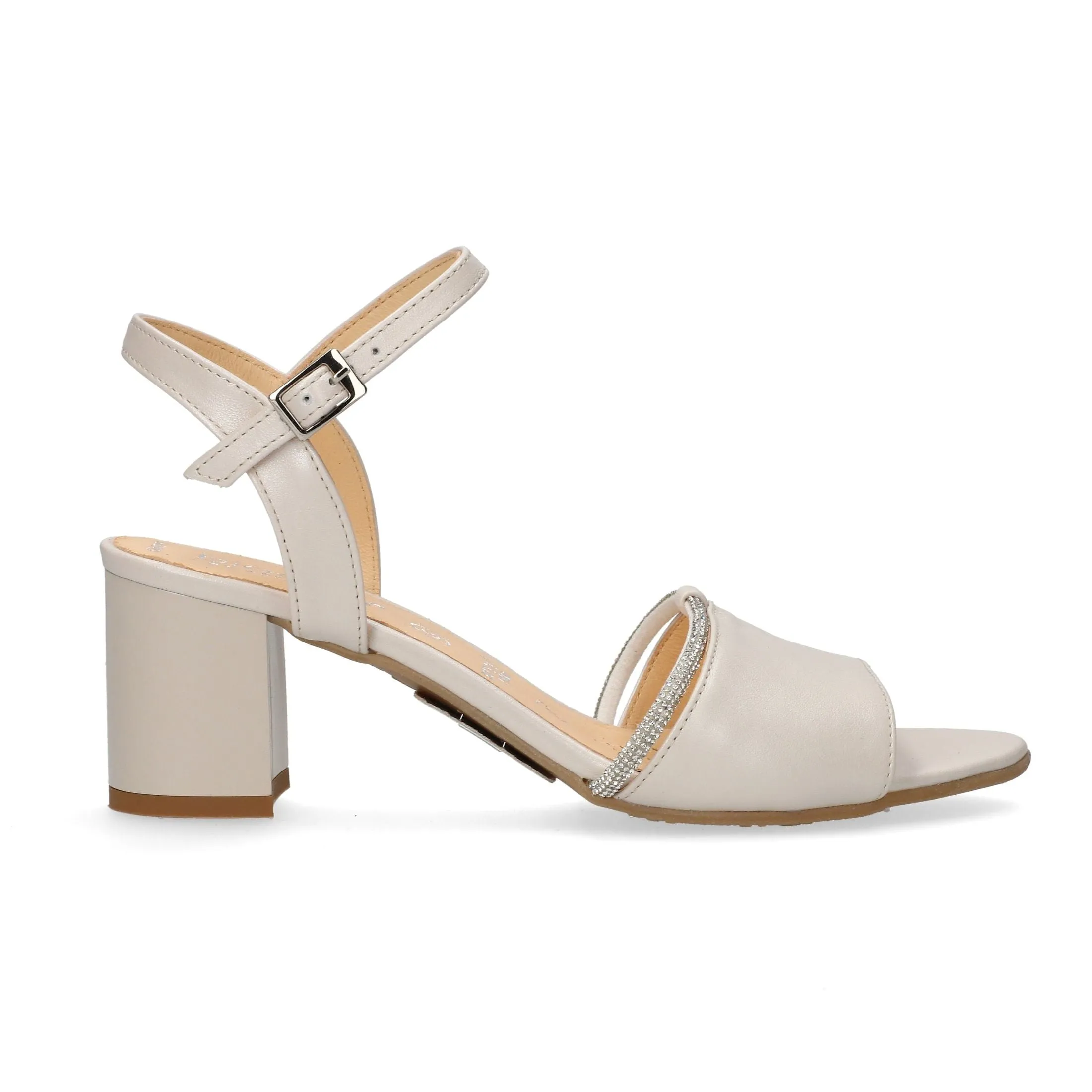 Bioeco Womens Sandal 4040 Pearl Leather Gold High Heeled Sandals Dynamic Feel