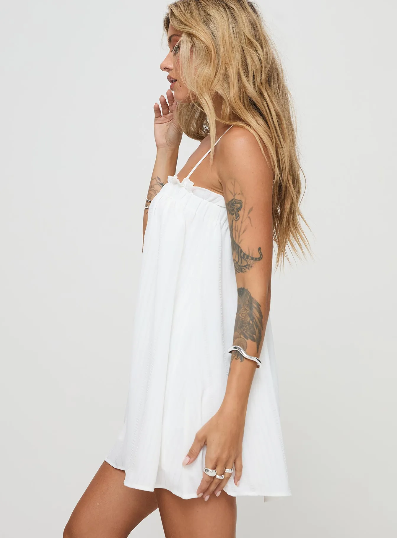 Marsaline Mini Dress White Chic Ensemble