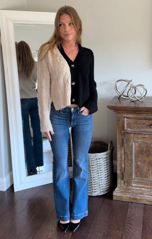 QuickDry Fibers Ivy Patchwork Cable V Cardigan