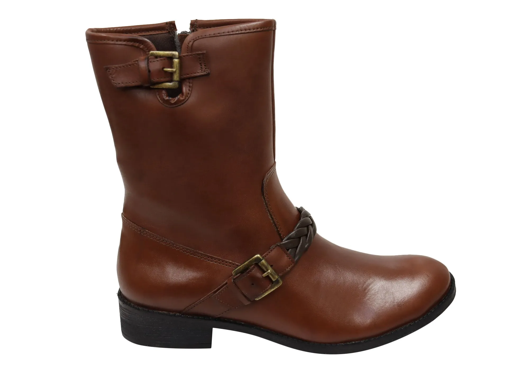 Rugged Built Night Travel Seamless Comfort Weekend Camping Via Paula Betty Womens Comfort Brazilian Leather Mid Calf Boots