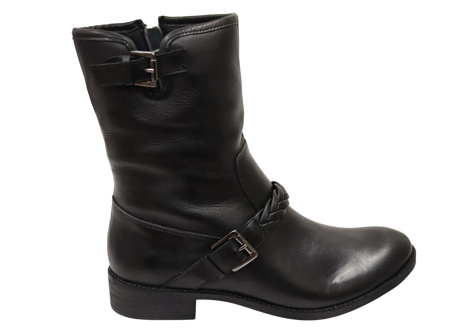 sweat-wicking Waterproof City Walking Via Paula Betty Womens Comfort Brazilian Leather Mid Calf Boots