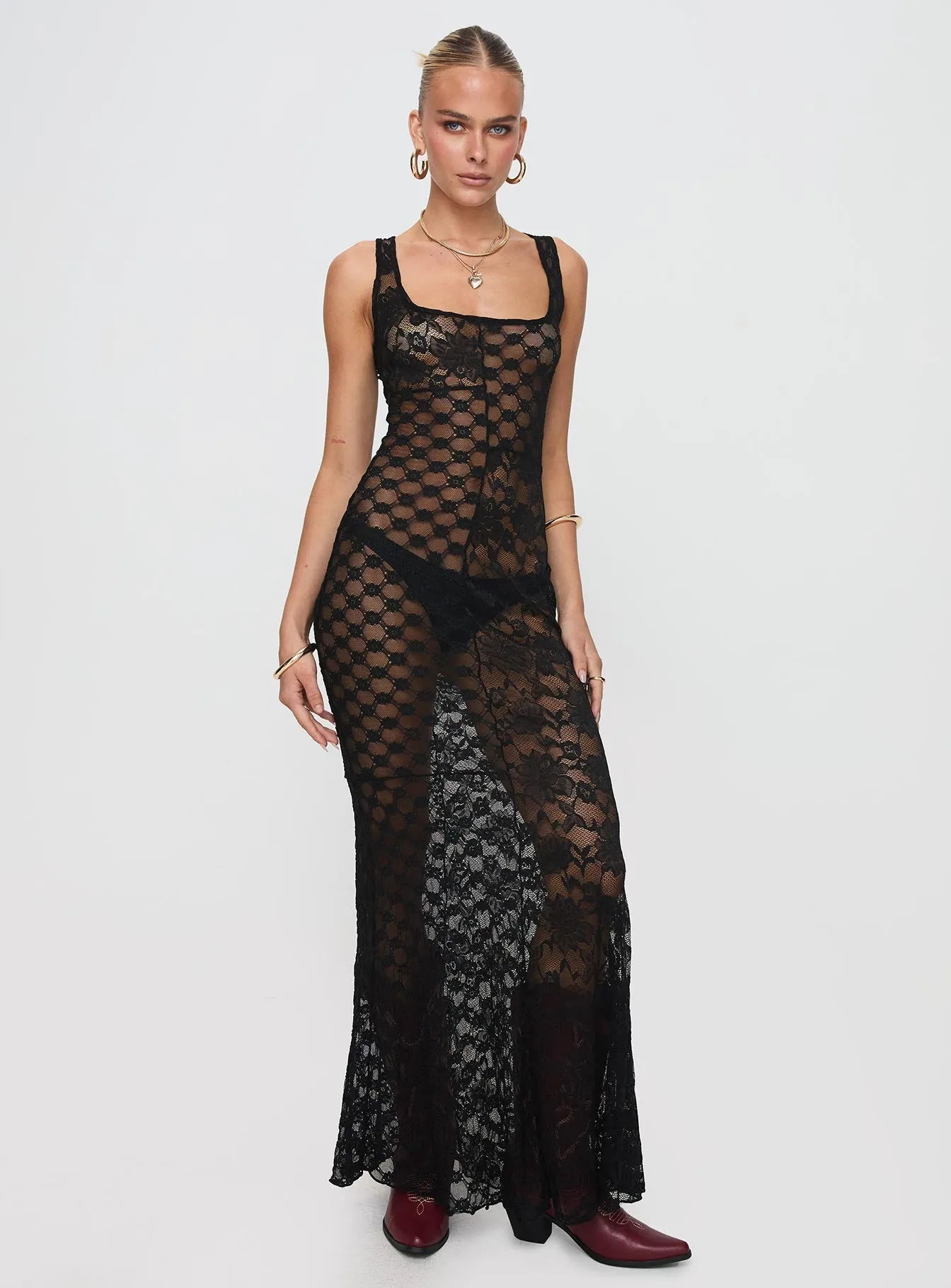 Fall Piece Zhara Lace Dress Black