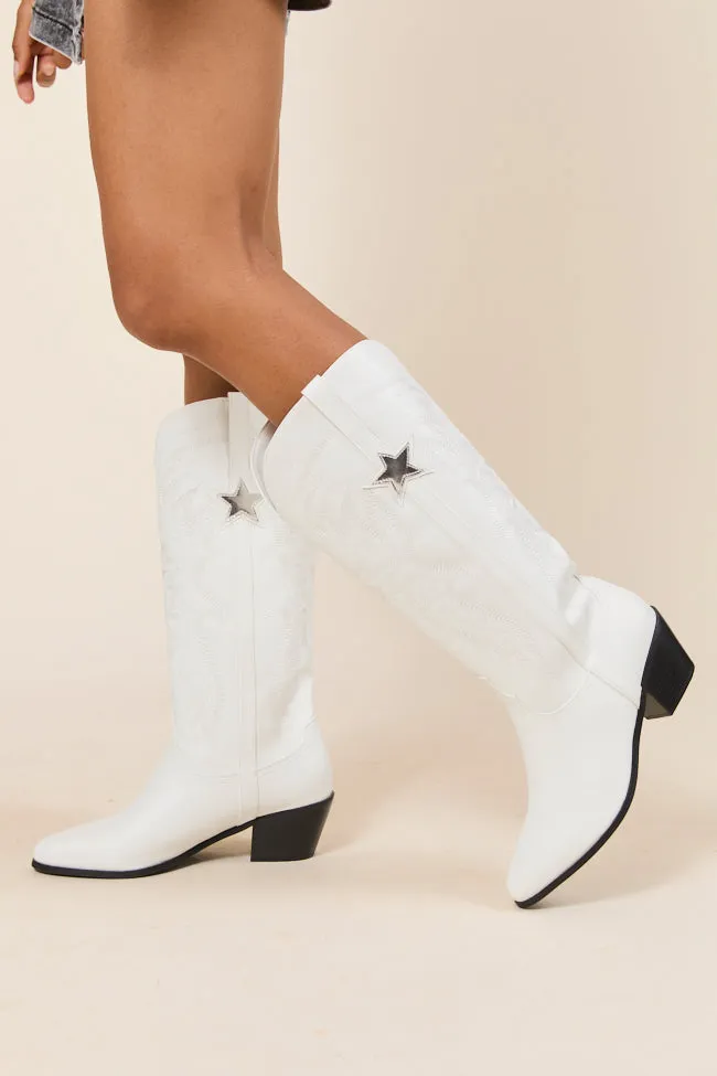 Comfortable Sockliner Fall Ready Vicki White Star Western Boots