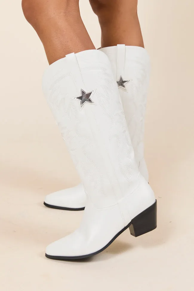 Long distance Vicki White Star Western Boots