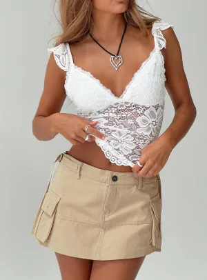 Jadiel Asymmetric Cargo Skort Beige Luxury Finish