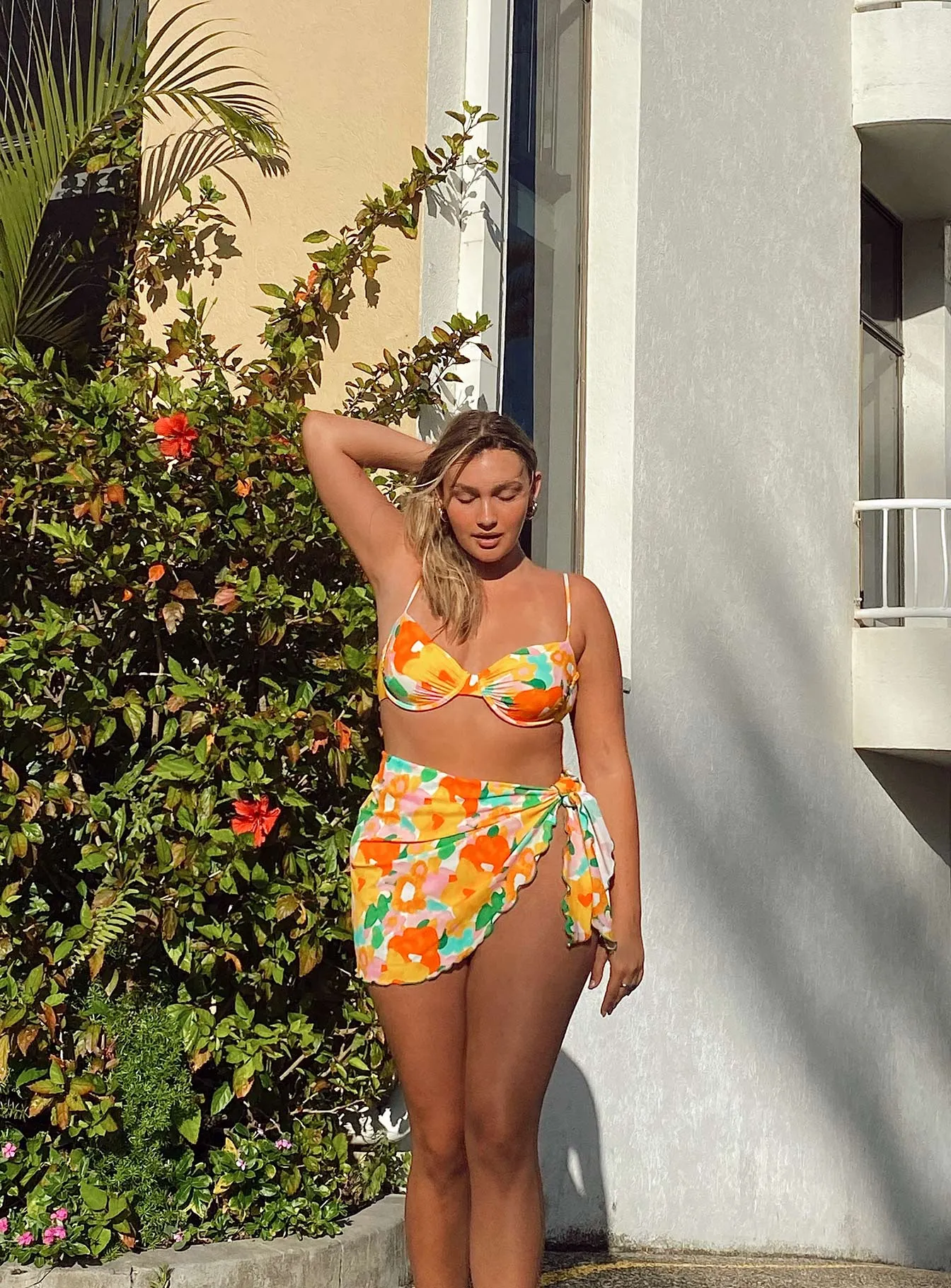 Paradise Sarong Yellow Floral Underwire-Support