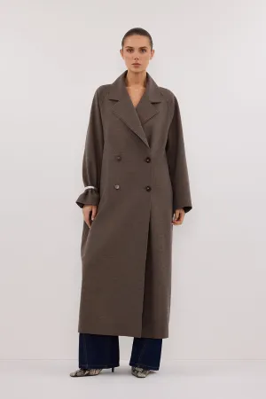 Tailored Cut YORK COFFEE OVERSIZED WOOL BLEND COAT