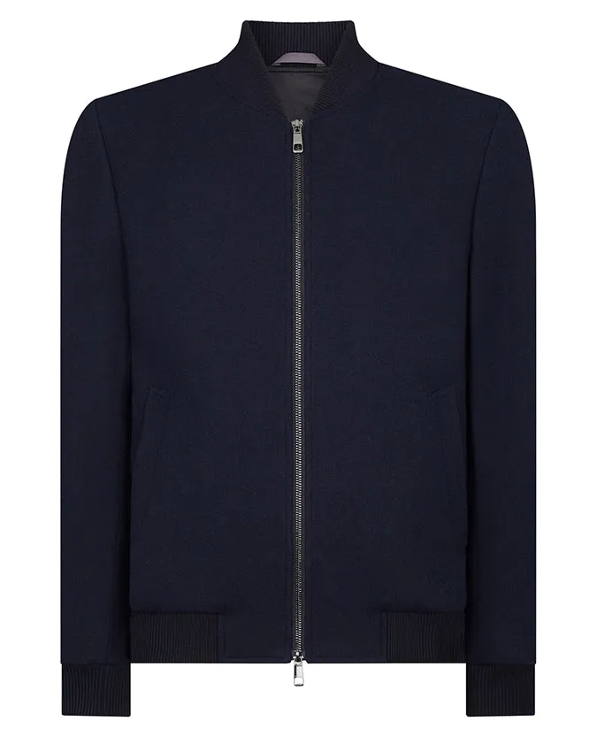 ID80089-Remus Uomo Navy Bomber Jacket Insulated Lining Seamless Street Fit