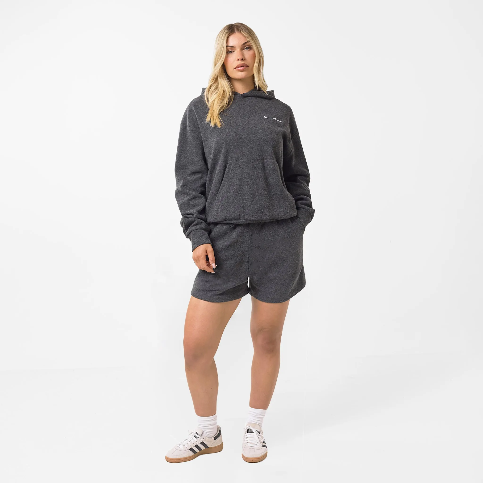ButterSoftKnit Soft Knit Hoodie Twinset | Charcoal