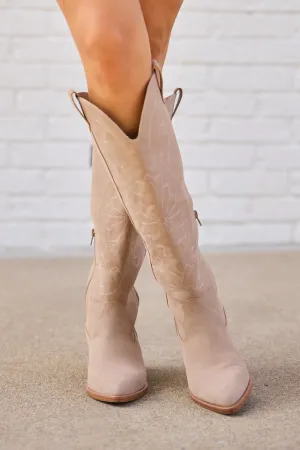 Shania Tan Tall Cowboy Boots SALE Temperature Regulating Breathable Mesh Panels