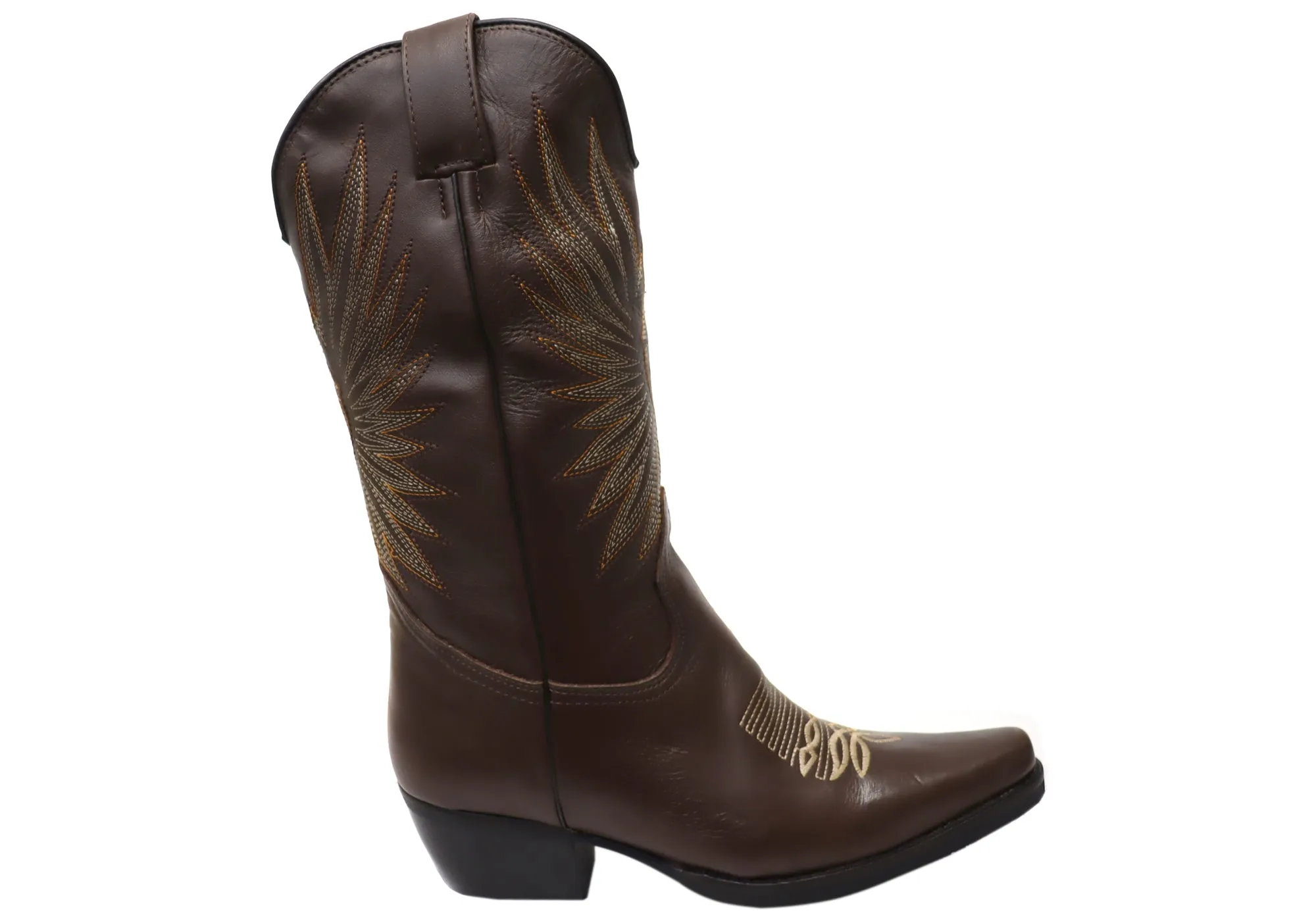 zipper D Milton Eliza Womens Comfortable Leather Western Cowboy Boots