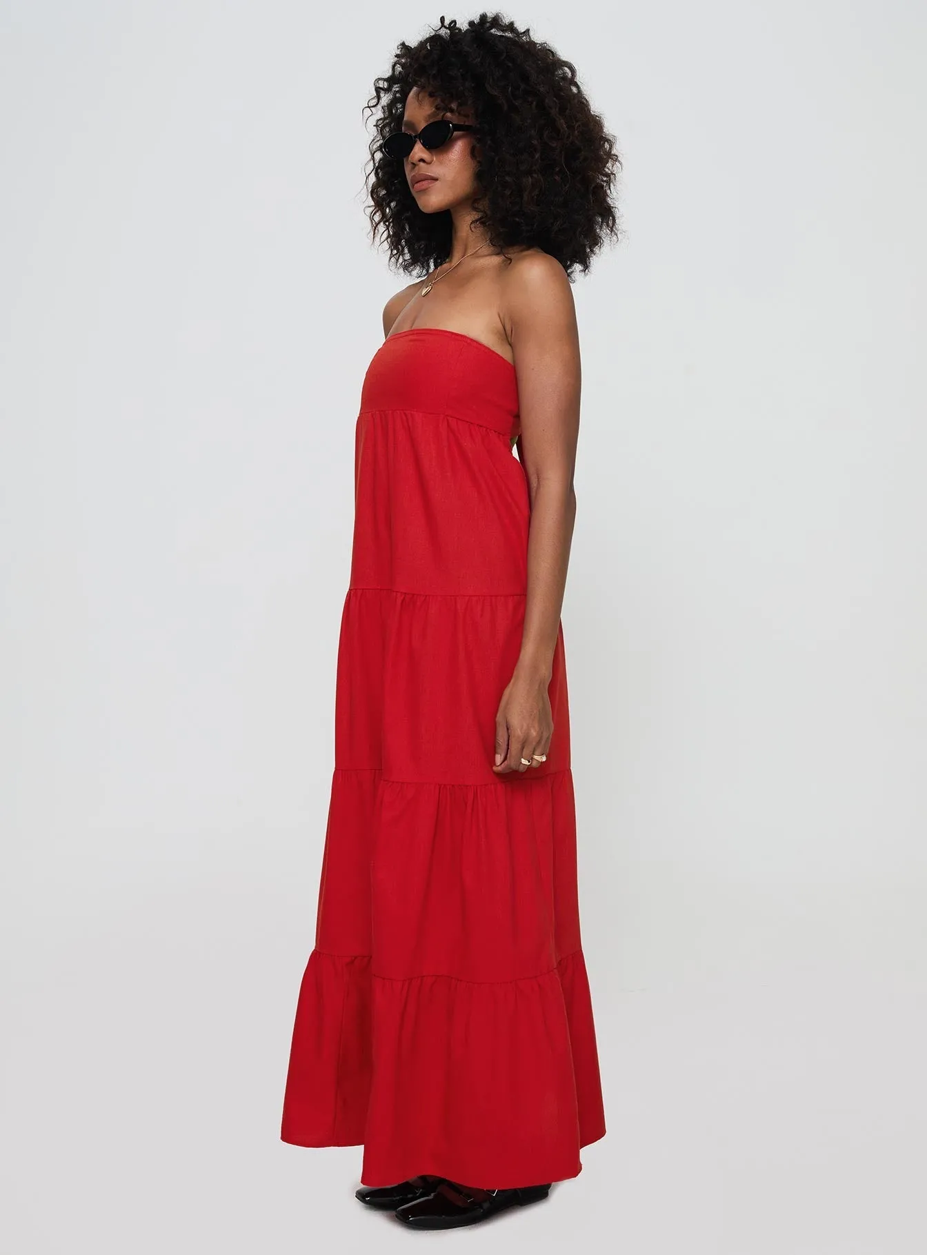 Kazia Maxi Dress Red Sophisticated Appeal City Casual