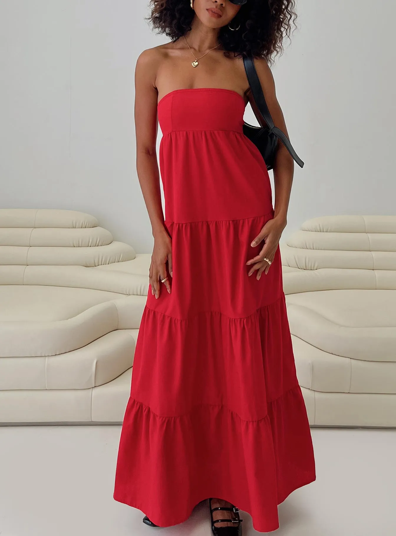 Kazia Maxi Dress Red Chic Vibe