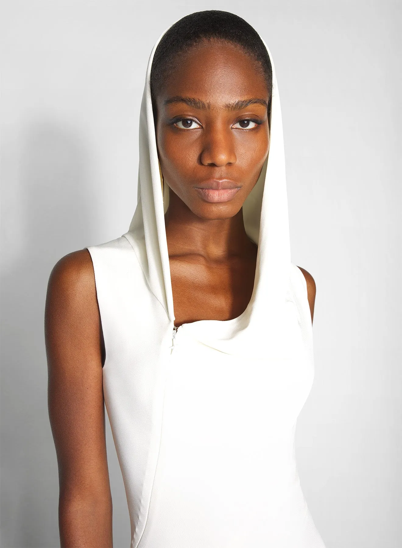 white hooded sleeveless gown Modern Form Light Touch