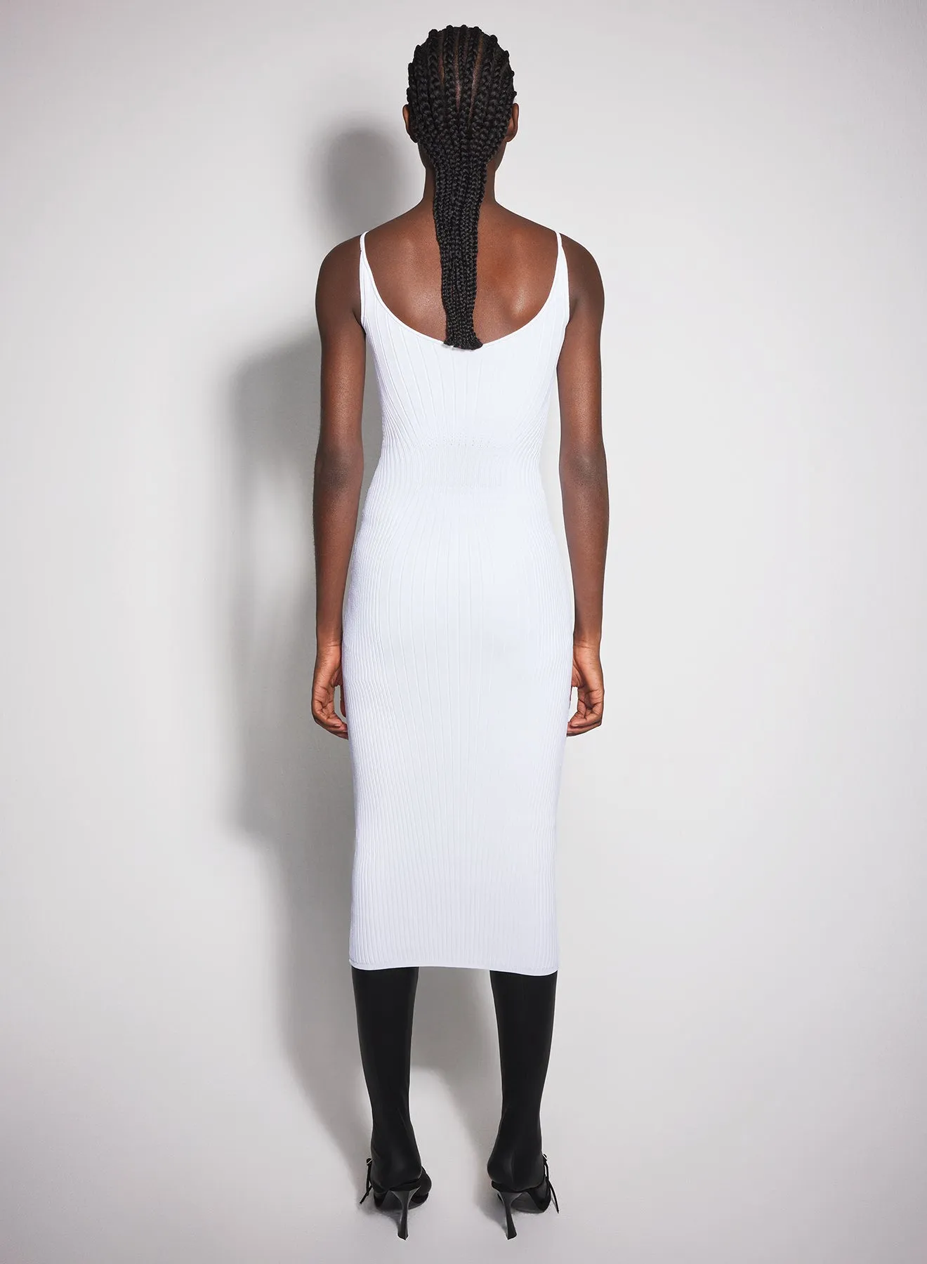 Perfect Cut white sculpting knit dress