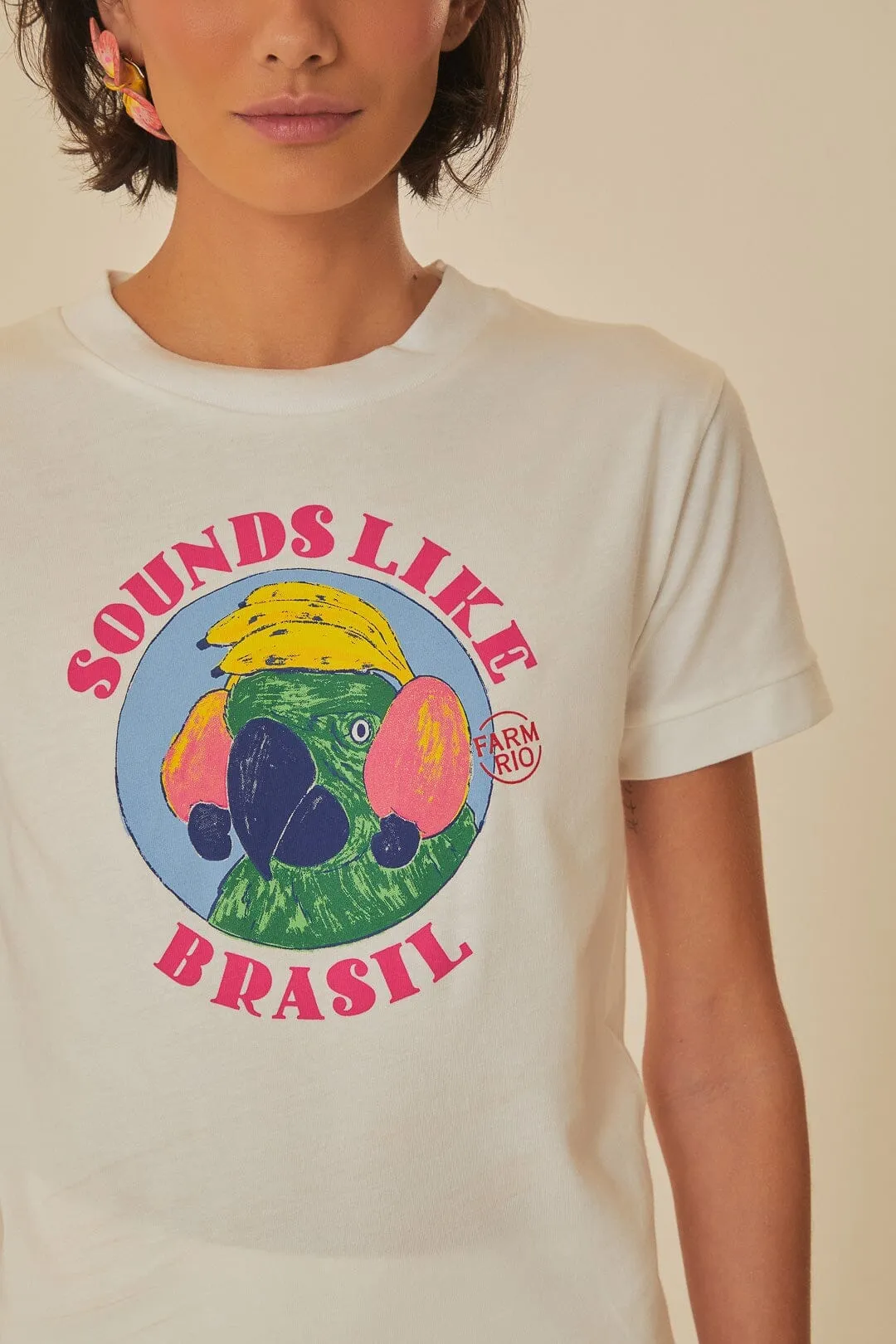 VintageWash Urban Look White Sounds Like Brasil Organic Cotton Baby T-Shirt
