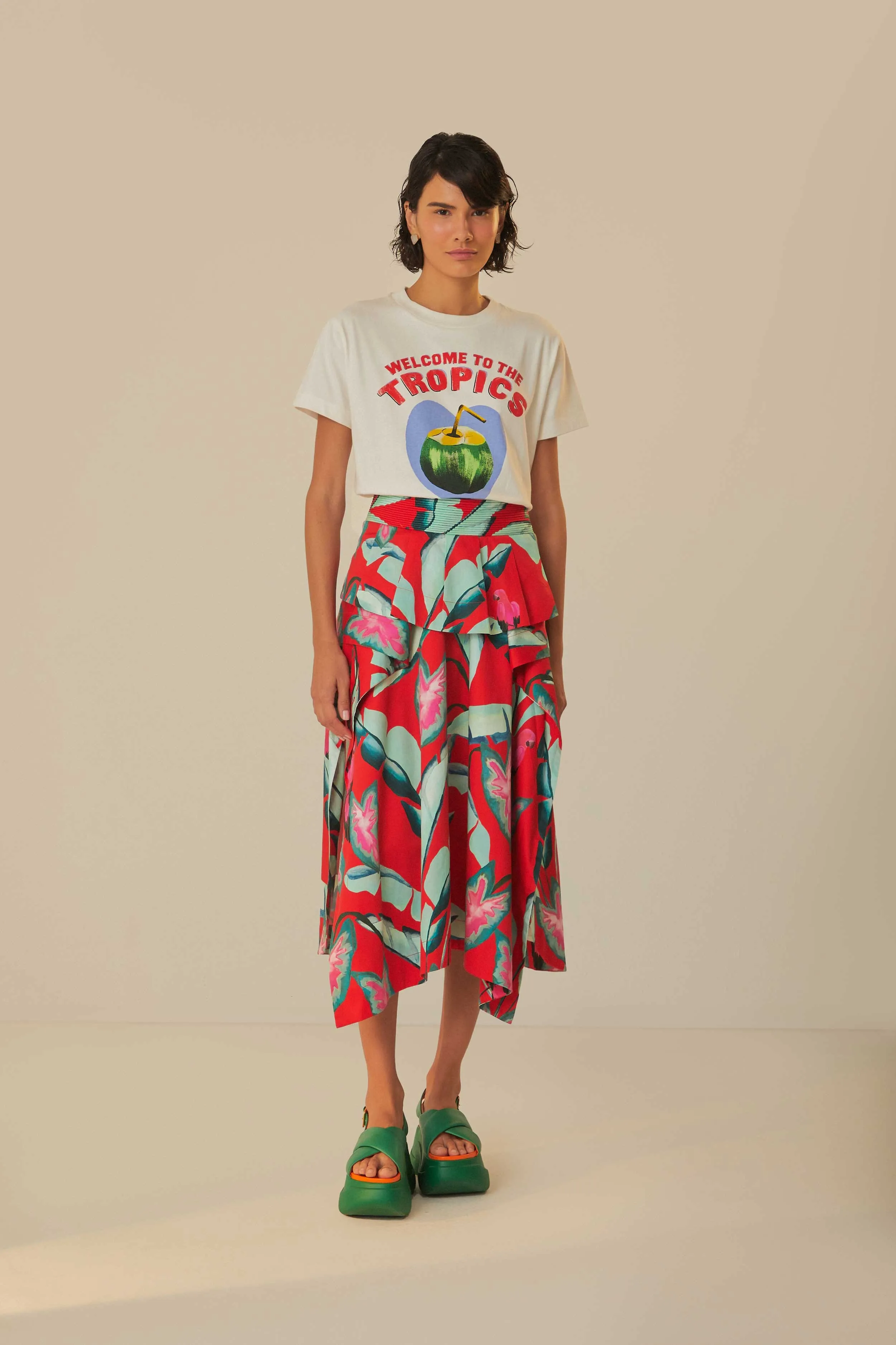 Holiday Comfort Style Layering Fashion White Welcome To The Tropics Organic Cotton T-Shirt