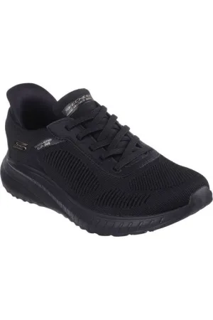 Lace Up Tension Control Skechers Ladies 117497 BOBS SQUAD CHAOS CURRENT MU in Black