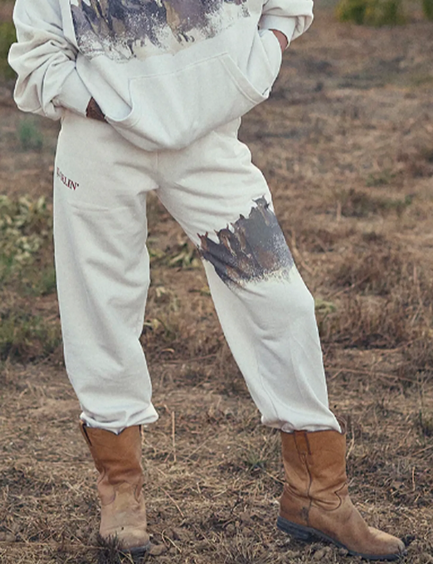Wild Horse Sweatpants, Creme Stretchable Fit Freedom Motion