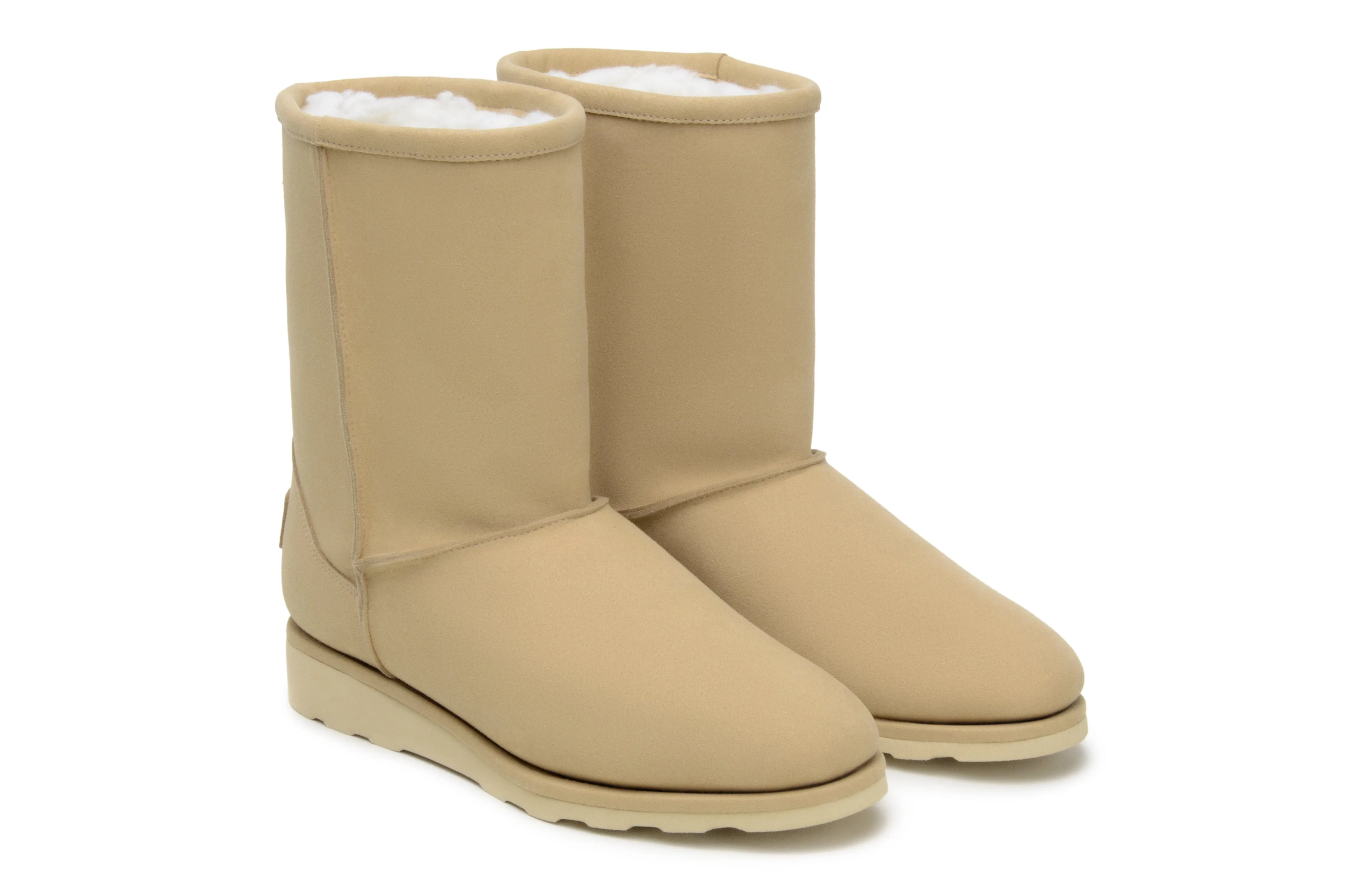 Windproof Design Reinforced Form Weather Resistant User 'Willow' high-quality fur-lined slipper boot - beige
