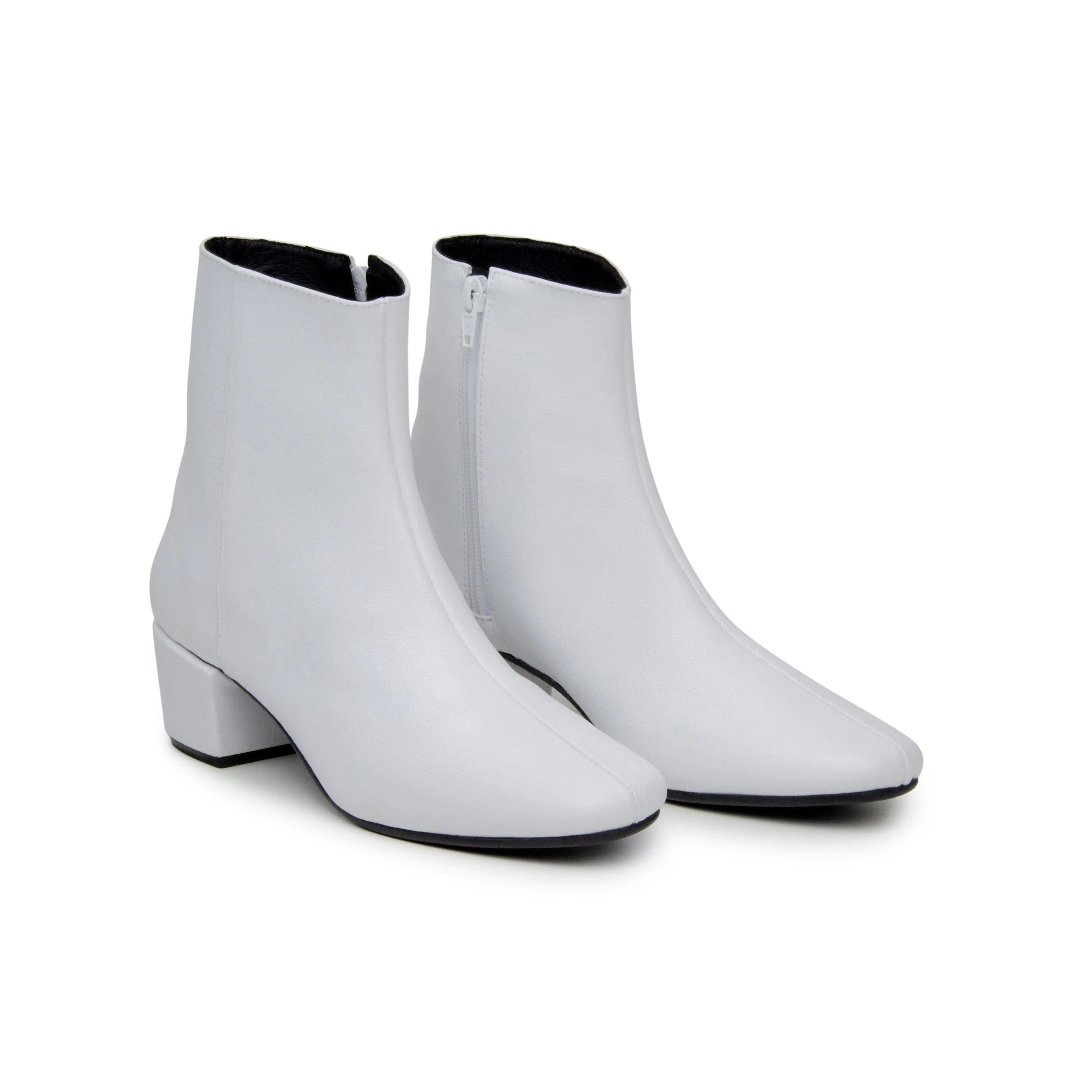 Clean Lines 'Jacqui' corn-leather ?? ankle boot by Zette Shoes - white