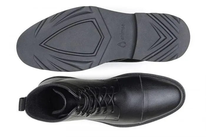 'Work Boot 2.0' Vegan Lace-Up Boot by Ahimsa - Black Removable Dynamic Flex Construction