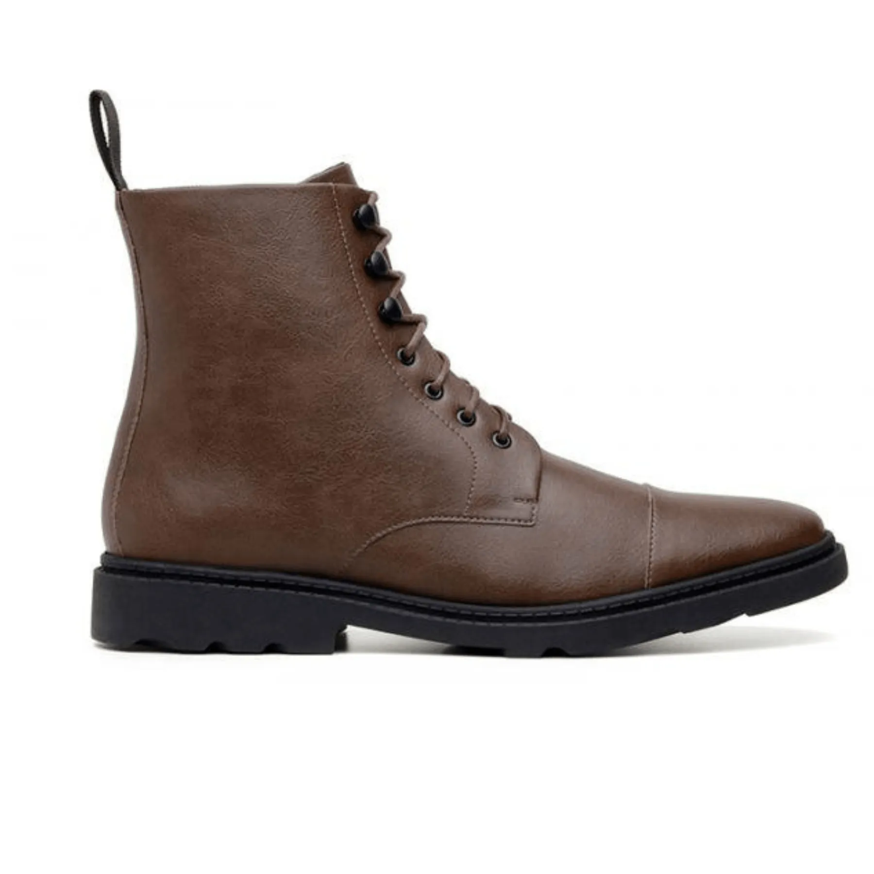 Energy Return Cushion Rugged Built Daily Walks 'Work Boot 2.0' Vegan Lace-Up Boot by Ahimsa - Cognac